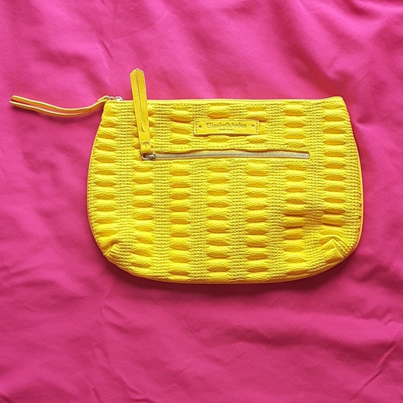 Elizabeth Arden Handbags - Yellow Elizabeth Arden Clutch Makeup Bag
